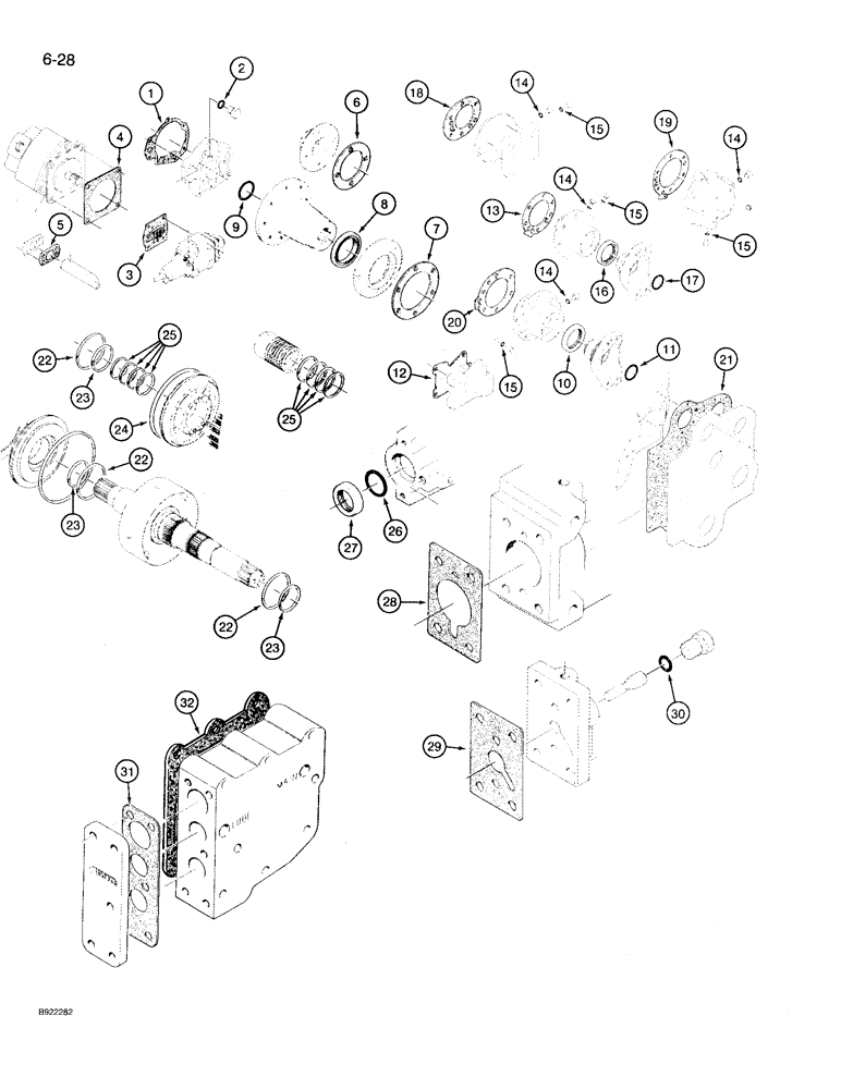 Схема запчастей Case IH 9210 - (6-028) - TRANSMISSION ASSEMBLY, TRANSMISSION GASKET KIT (CONTD) (06) - POWER TRAIN