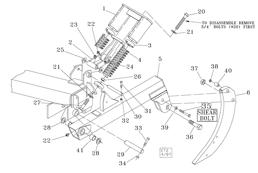 Схема запчастей Case IH 730B - (75.200.01) - AUTO-RESET ASSEMBLY (09) - CHASSIS/ATTACHMENTS