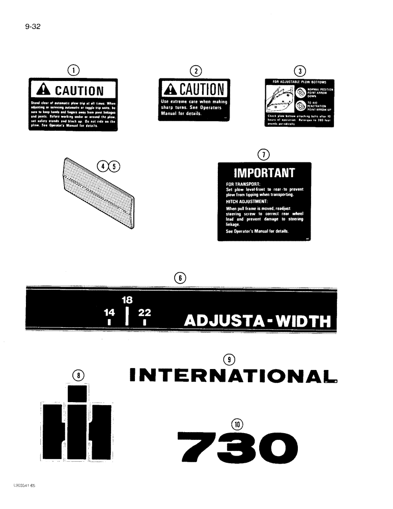 Схема запчастей Case IH 730 - (9-32) - DECALS, INTERNATIONAL 