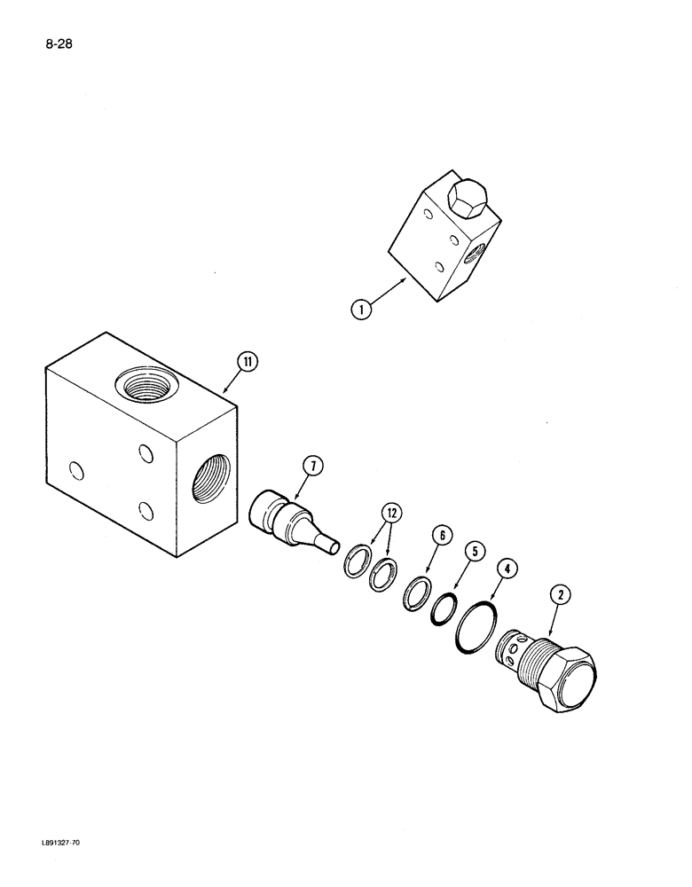 Схема запчастей Case IH 1844 - (8-28) - PILOT OPERATED CHECK VALVE (07) - HYDRAULICS