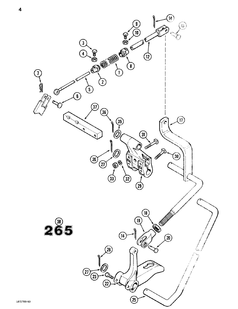 Схема запчастей Case IH 265 - (04) - RIGHT FRONT FRAME AND LIFT SPRING 