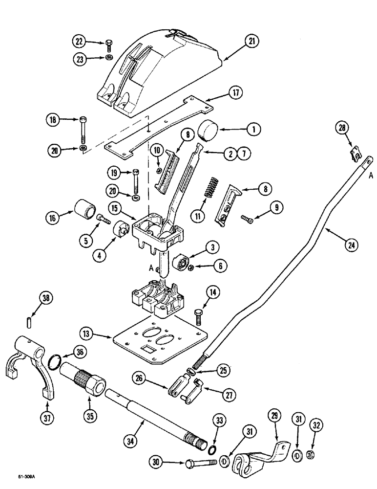 Схема запчастей Case IH 5150 - (6-128) - P.T.O. CONTROLS - SHIFTABLE (06) - POWER TRAIN