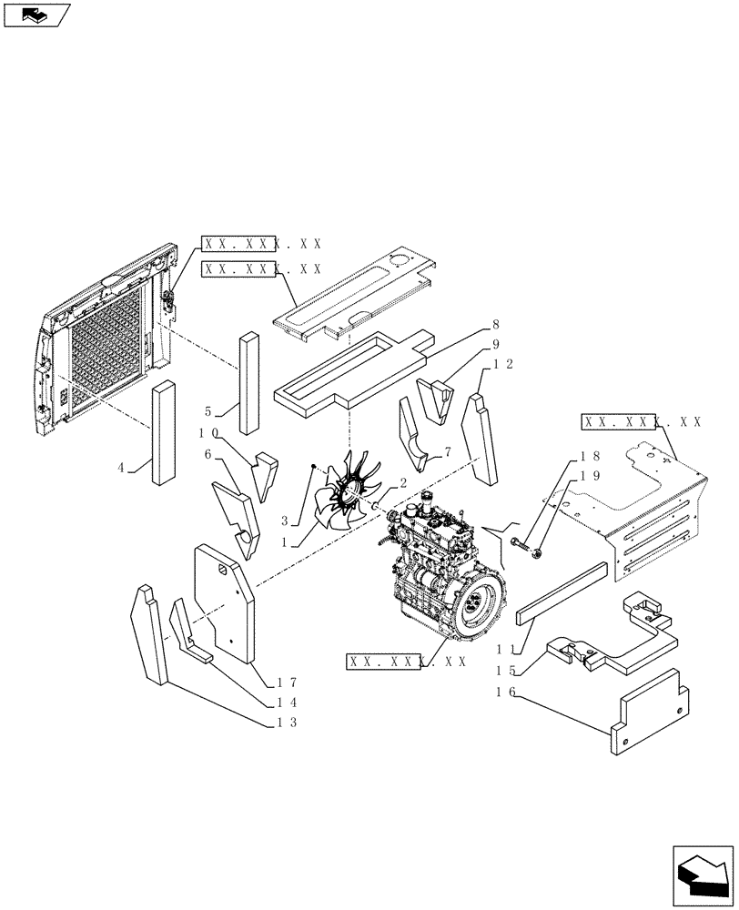 Схема запчастей Case IH SV185 - (88.100.10[16]) - ENGINE ACCESSORIES EU/OPEN EU (SV185) (88) - ACCESSORIES