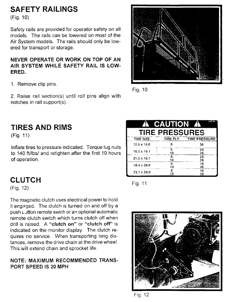 Схема запчастей Case IH 2400 - (B06) - SAFETY RAILINGS, TIRES AND RIMS, CLUTCH 