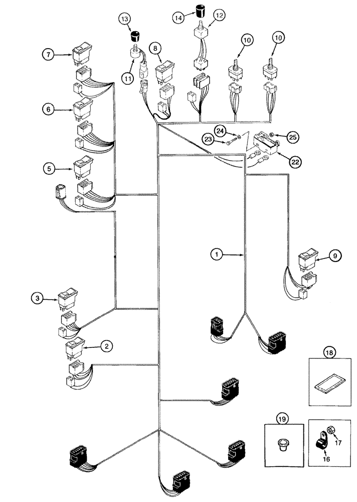 Схема запчастей Case IH 420 TIER 3 - (04-05) - HARNESS - CONSOLE (06) - ELECTRICAL SYSTEMS