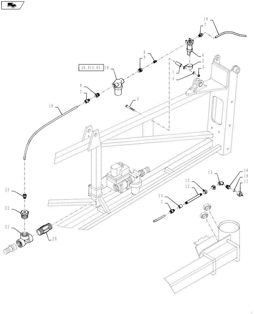 Схема запчастей Case IH 4430 - (40.910.59) - FENCE ROW, STANDARD FLOW, 90/100 BOOM (40 ) - PLUMBING