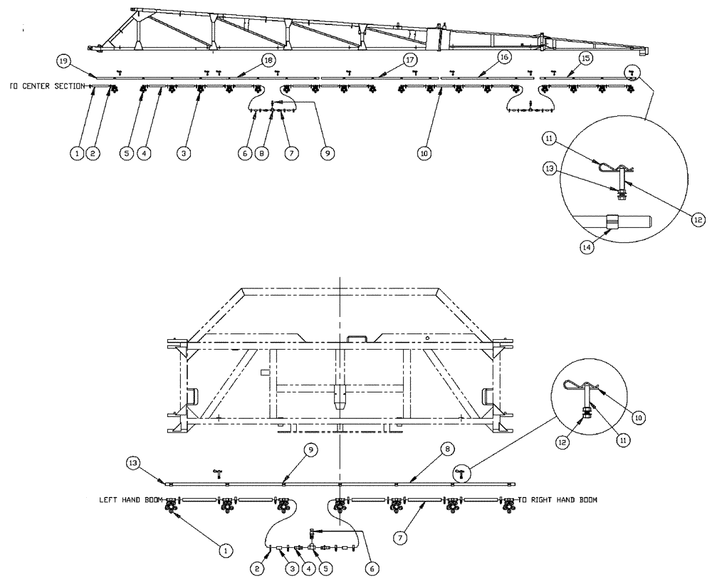 Схема запчастей Case IH PATRIOT 150 - (09-042) - 75 5-BOOM SHUTOFF - 20" ON CENTER - NOZZLES Liquid Plumbing