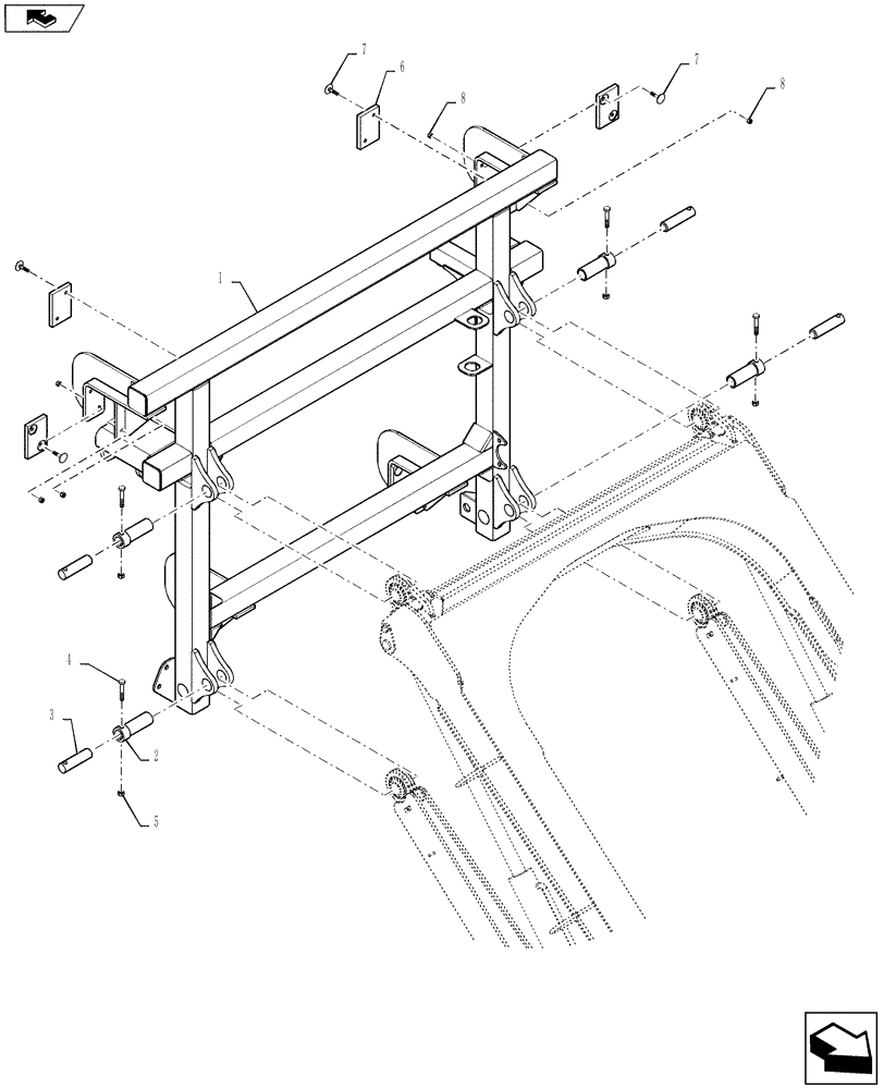 Схема запчастей Case IH 4430 - (39.130.15) - CENTER SECTION MOUNTING, 120 BOOM (39) - FRAMES AND BALLASTING