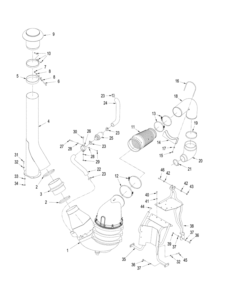 Схема запчастей Case IH STEIGER 435 - (02-08) - AIR INDUCTION SYSTEM, STEIGER 385 / 435, BSN Z8F109701 (02) - ENGINE