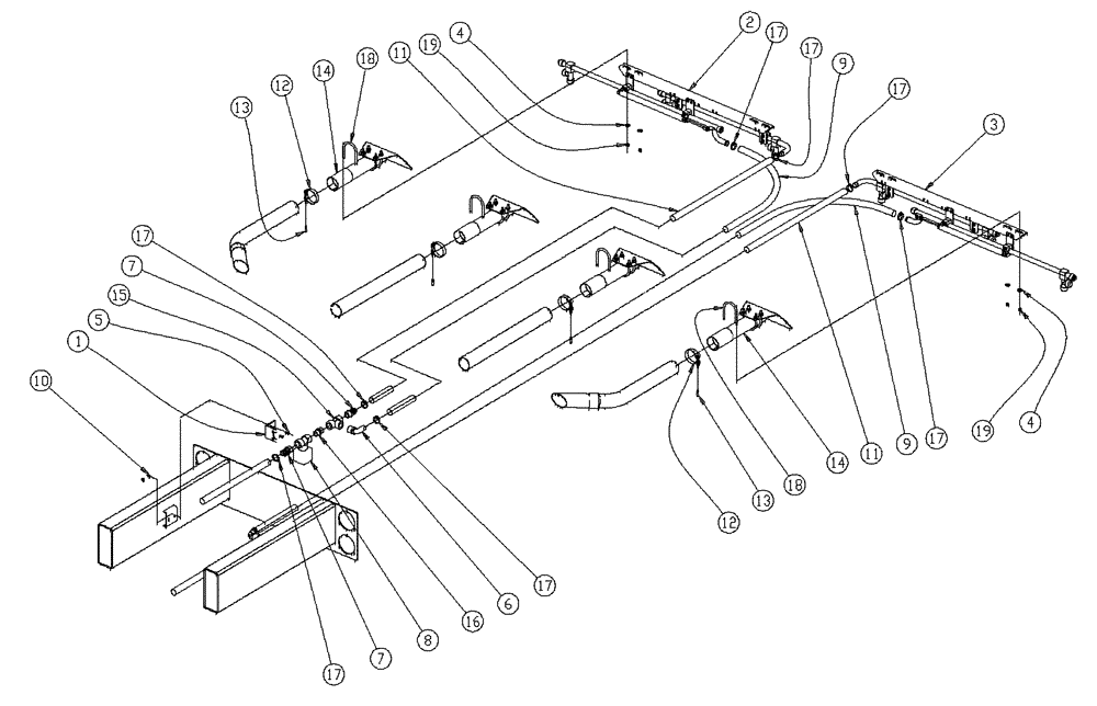 Схема запчастей Case IH 437 - (10-007) - WET BOOM, 3.0, REAR TUBE Wet Kit