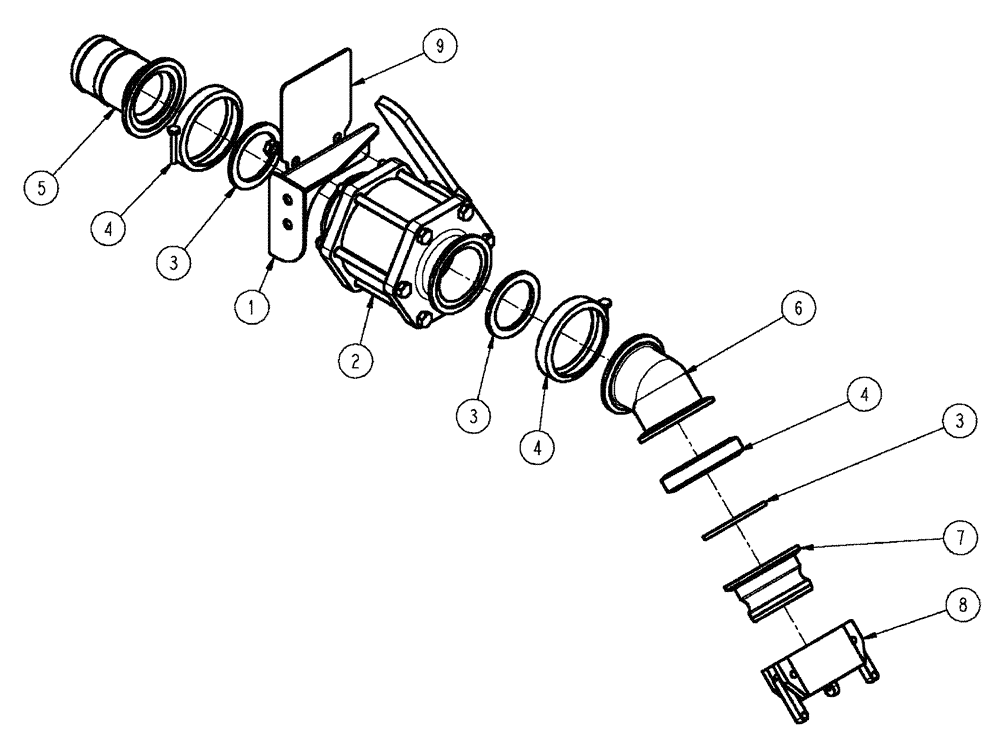 Схема запчастей Case IH SPX3200 - (09-003) - FILL GROUP, 3" PRESSURE Liquid Plumbing