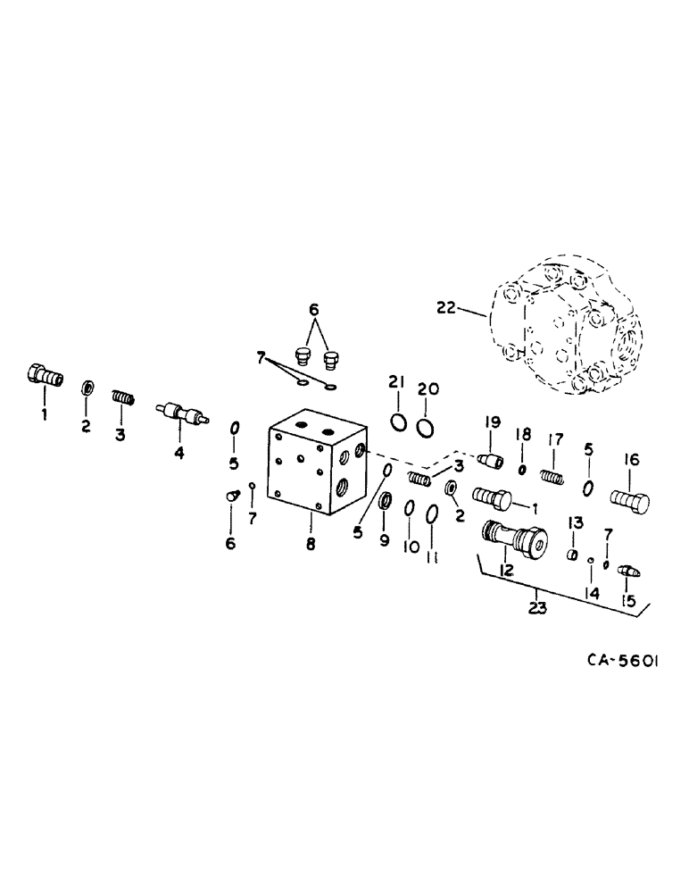 Схема запчастей Case IH 1460 - (10-050) - HYDROSTATIC MOTOR, MANIFOLD VALVE, SUNDSTRAND (07) - HYDRAULICS