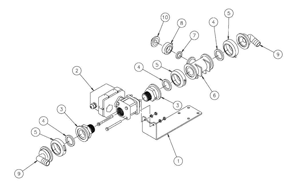 Схема запчастей Case IH SPX4410 - (09-002) - VALVE PLUMBING GROUP, 5 SECTION, CENTER, HV, 20" OFF CTR Liquid Plumbing