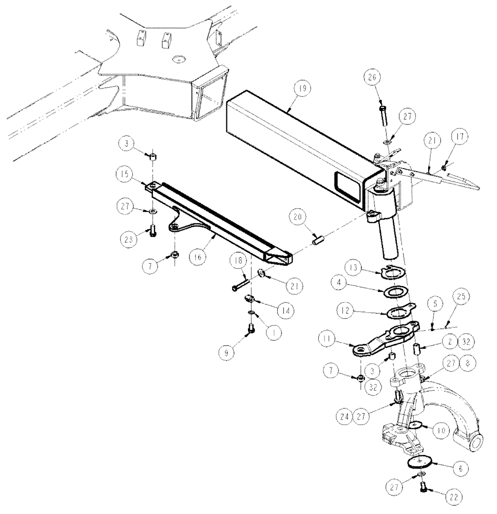 Схема запчастей Case IH SPX4260 - (04-019) - AXLE, STEER, RF Suspension & Frame