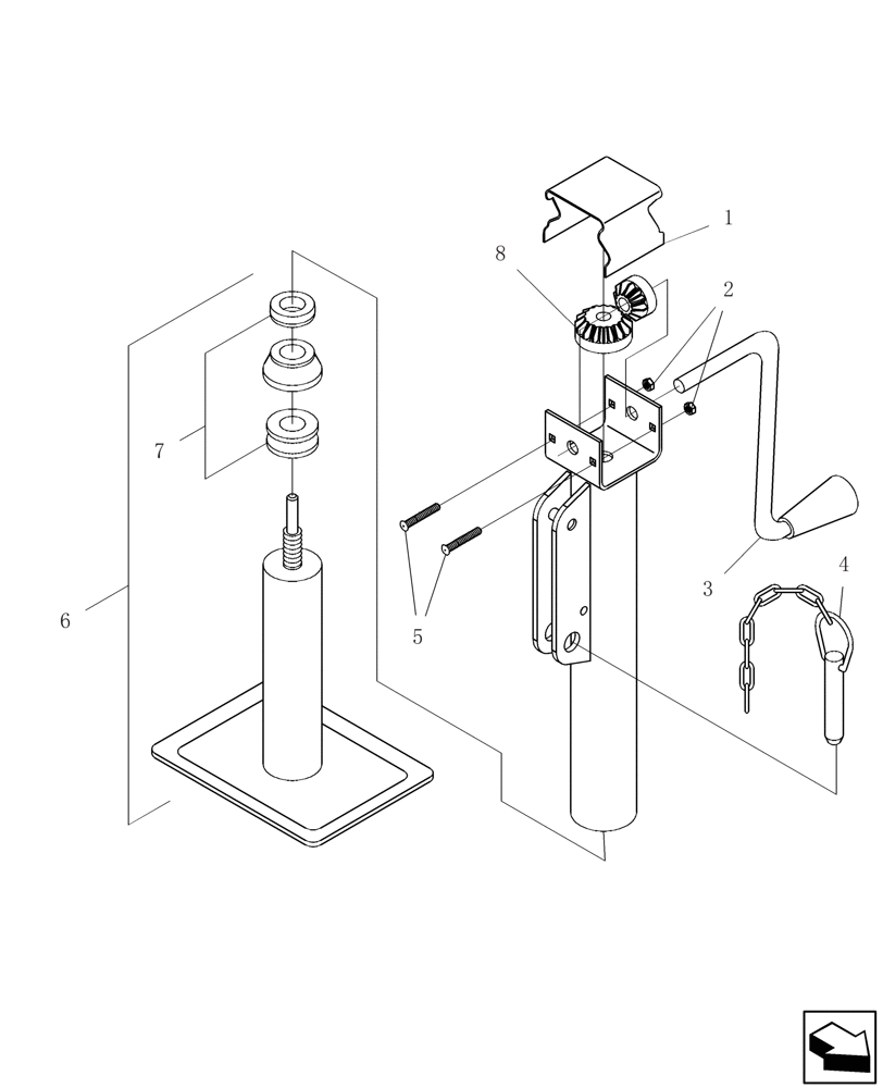 Схема запчастей Case IH ADX2230 - (F.20.C[01]) - JACK ASSEMBLY F - Frame Positioning