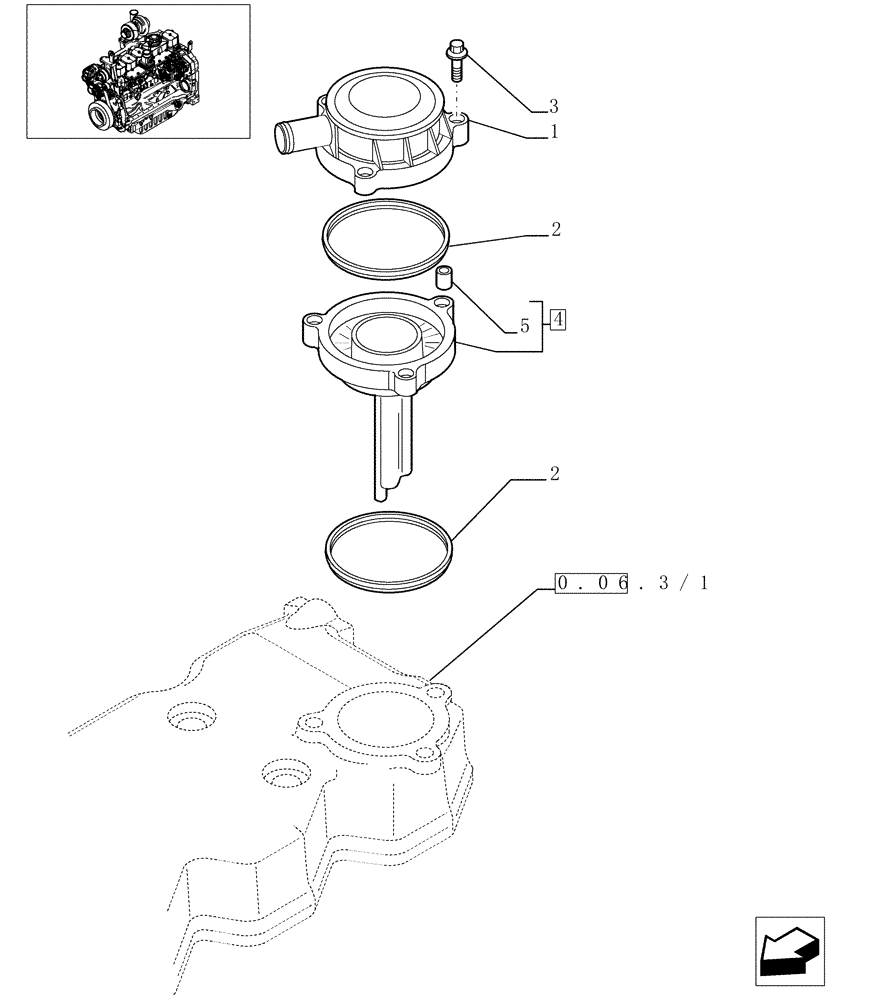 Схема запчастей Case IH MXU125 - (0.04.5/01) - BREATHER ENGINE (01) - ENGINE