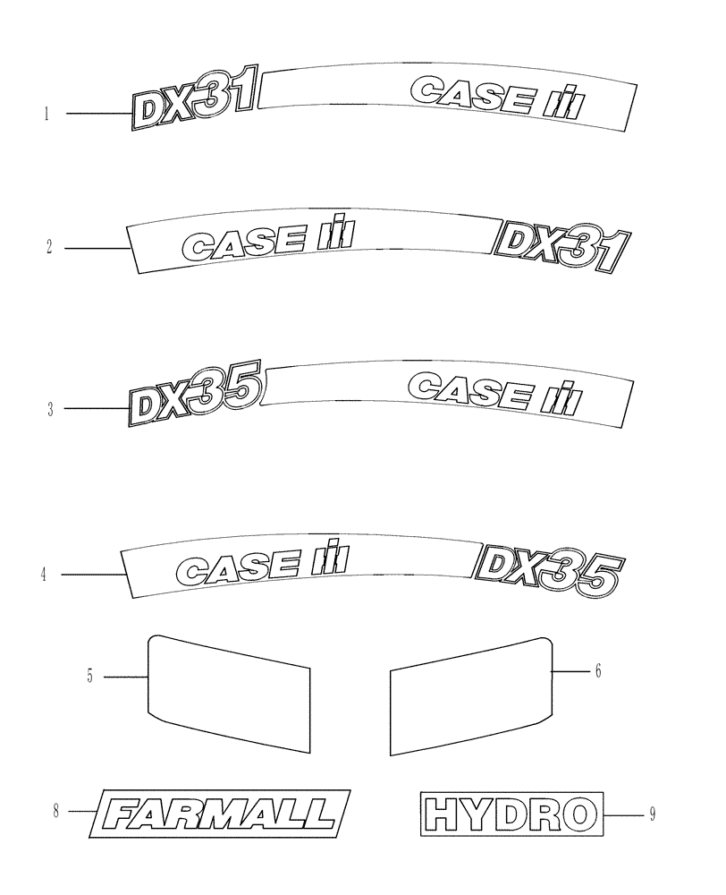 Схема запчастей Case IH DX35 - (08.05.01) - DECALS - IDENTIFICATION - AUSTRALIA (08) - SHEET METAL