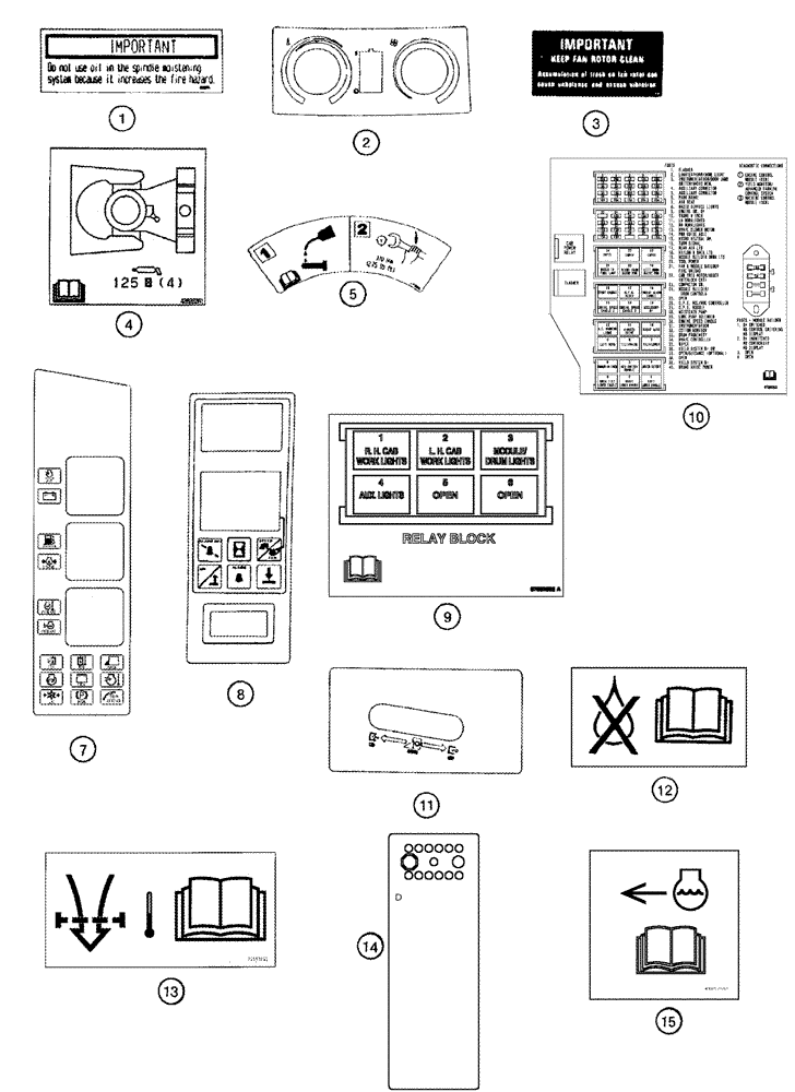 Схема запчастей Case IH 635 - (90.108.03) - DECALS, IMPORTANT INSTRUCTIONS (90) - PLATFORM, CAB, BODYWORK AND DECALS