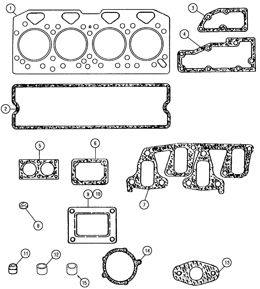 Схема запчастей Case IH CX70 - (02-49) - CYLINDER BLOCK GASKET KIT (02) - ENGINE