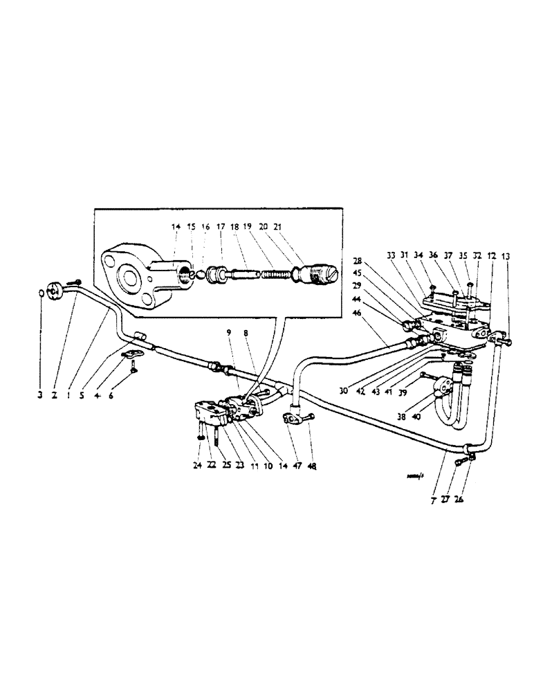 Схема запчастей Case IH 1200 - (040) - HIGH-PRESSURE HYDRAULIC PIPES, SINGLE PUMP (07) - HYDRAULIC SYSTEM