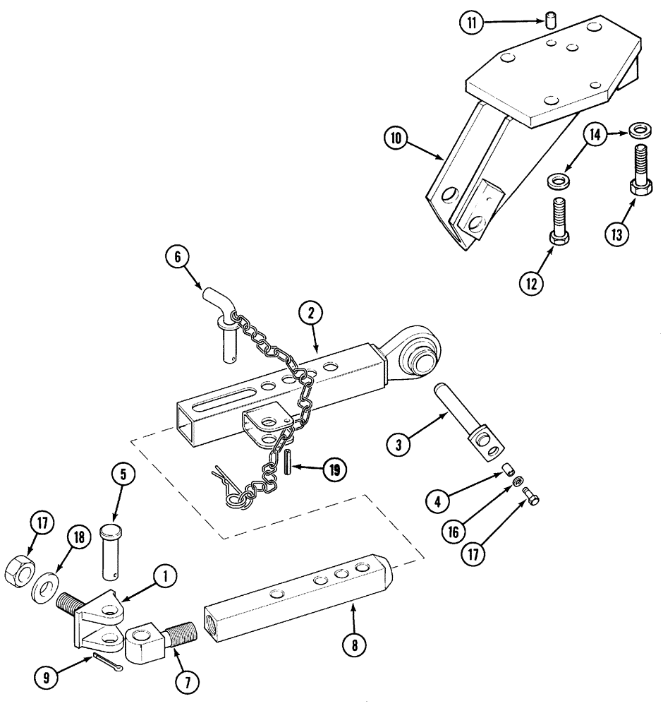 Схема запчастей Case IH 5240 - (9-016) - HITCH STABILIZER, 5140/5240 HI-CLEAR TRACTOR (09) - CHASSIS/ATTACHMENTS