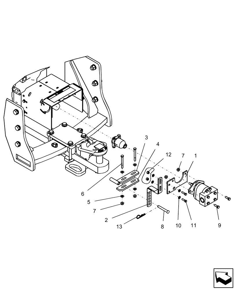 Схема запчастей Case IH 1250 - (35.220.07) - HYDRAULICS - PTO DRAWBAR RESTRAINT (35) - HYDRAULIC SYSTEMS