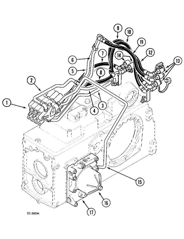 Схема запчастей Case IH 395 - (1-020) - PICTORIAL INDEX, REMOTE AUXILIARY CONTROL VALVES (00) - PICTORIAL INDEX