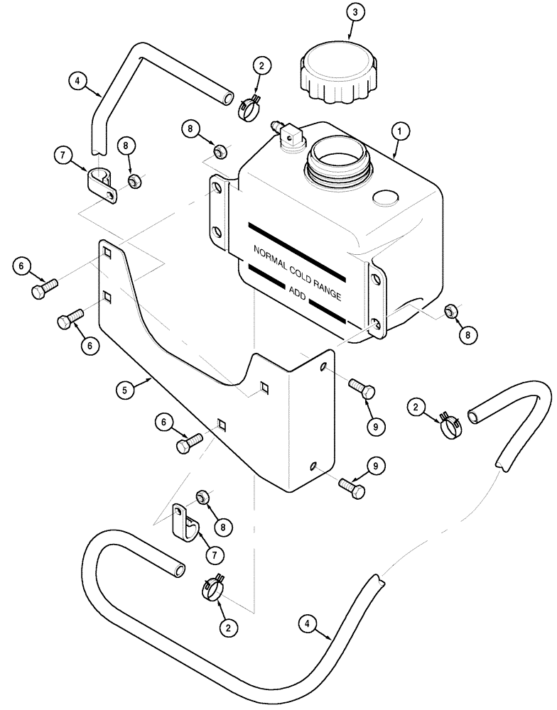 Схема запчастей Case IH MX80C - (02-05) - COOLANT RECOVERY SYSTEM (02) - ENGINE