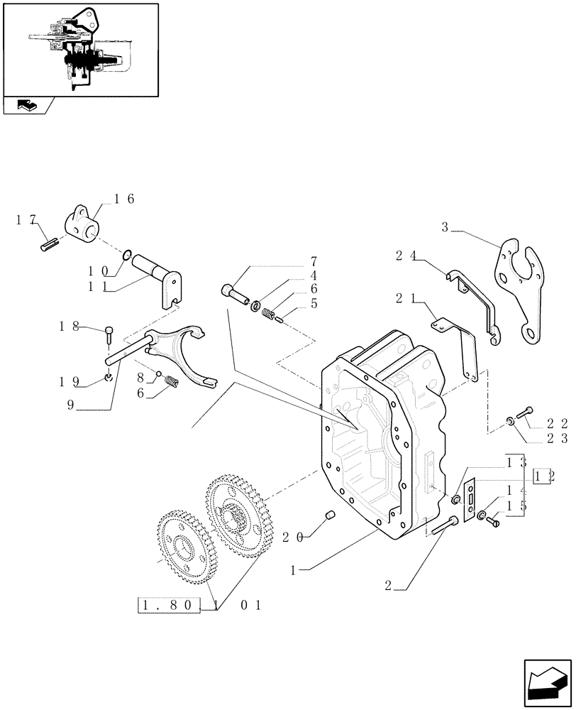 Схема запчастей Case IH PUMA 210 - (1.80.1[03]) - POWER TAKE-OFF 1000E/1000 RPM - COVER AND ENGAGEMENT (07) - HYDRAULIC SYSTEM