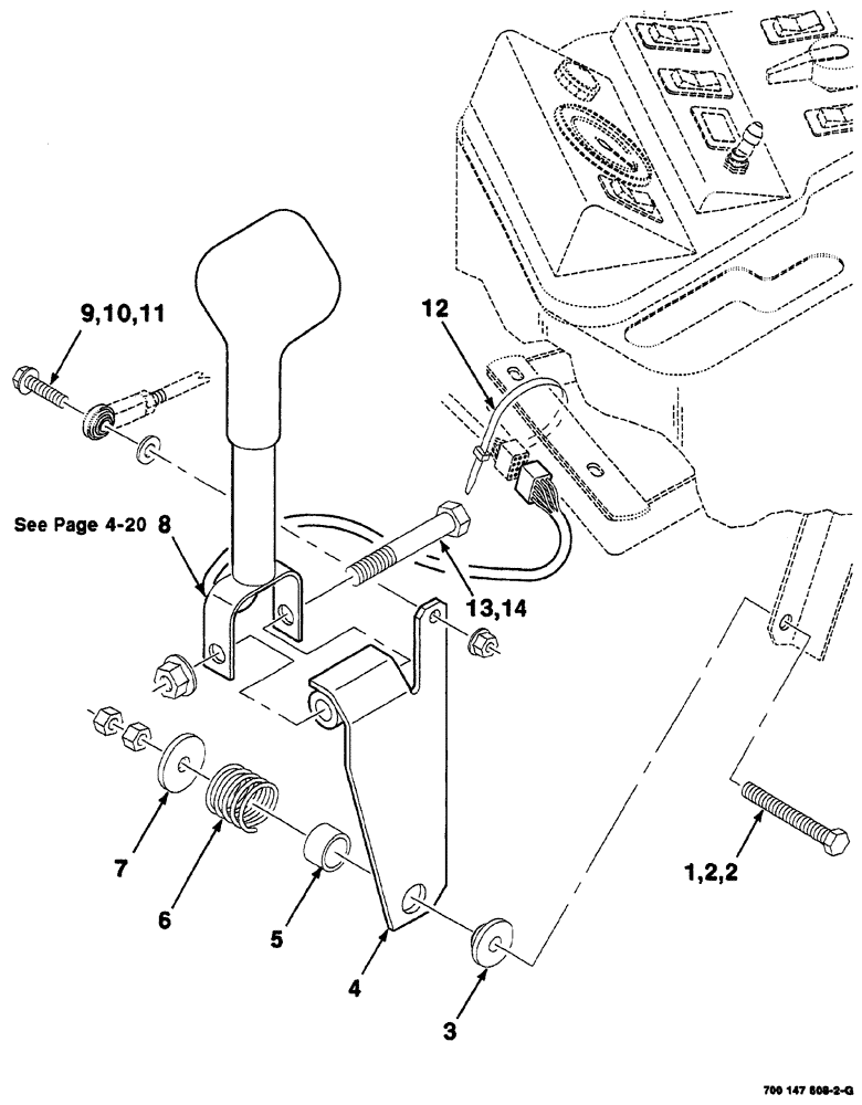 Схема запчастей Case IH 8860HP - (04-18) - CONTROL HANDLE AND MOUNTING ASSEMBLY (33) - BRAKES & CONTROLS