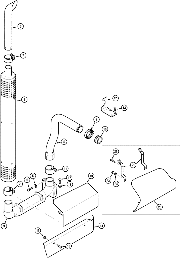 Схема запчастей Case IH MX80C - (02-16) - VERTICAL EXHAUST (02) - ENGINE