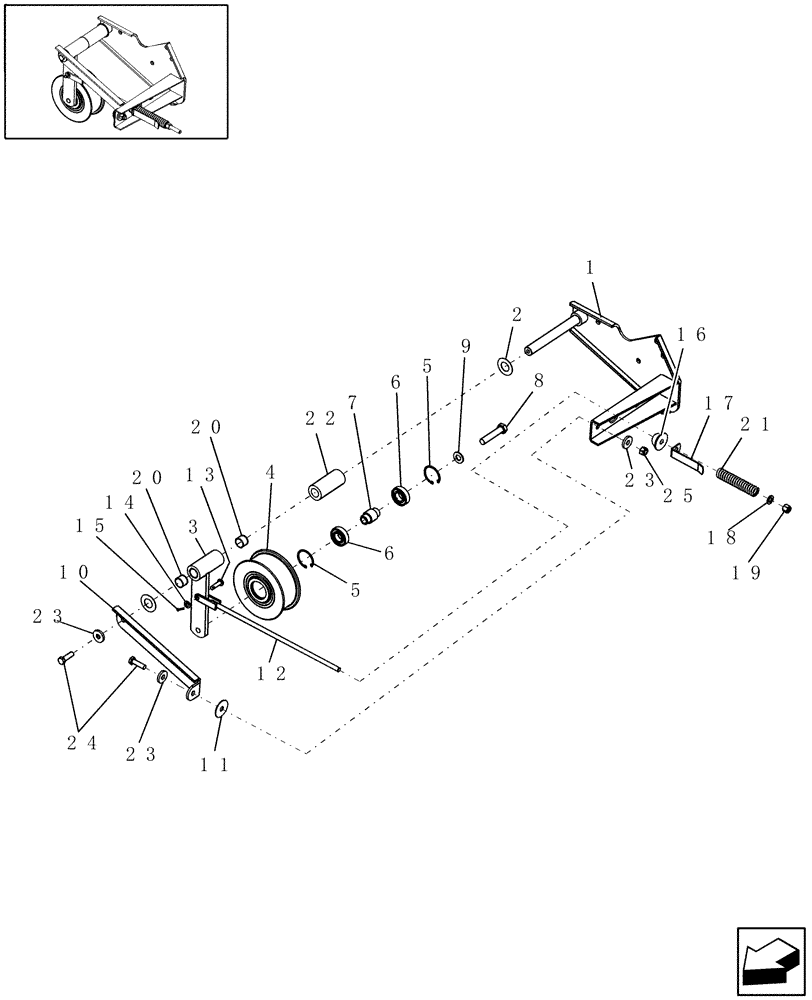 Схема запчастей Case IH 8120 - (66.350.02) - TENSIONER ASSEMBLY, BEATER DRIVE (66) - THRESHING