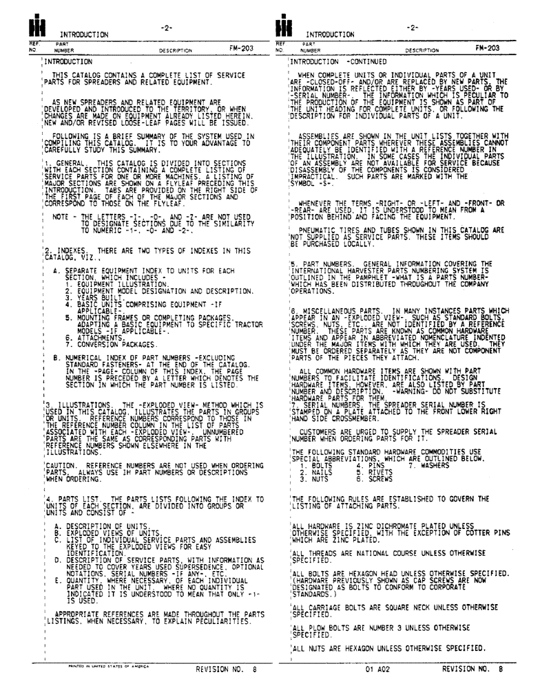 Схема запчастей Case IH 580 - (02) - INTRODUCTION (00) - COMPLETE MACHINE