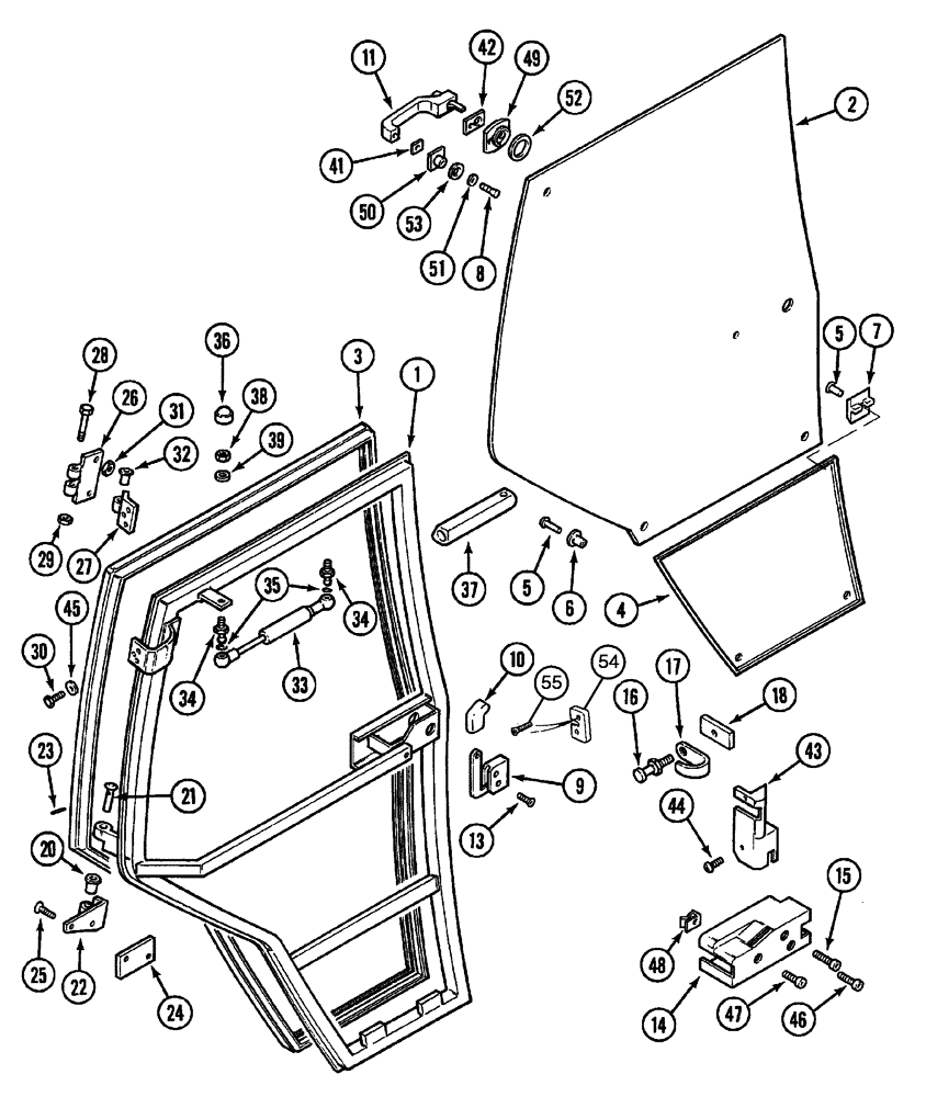 Схема запчастей Case IH 5130 - (9-078) - CAB, DOOR, LEFT, JJF1020700 - (09) - CHASSIS/ATTACHMENTS