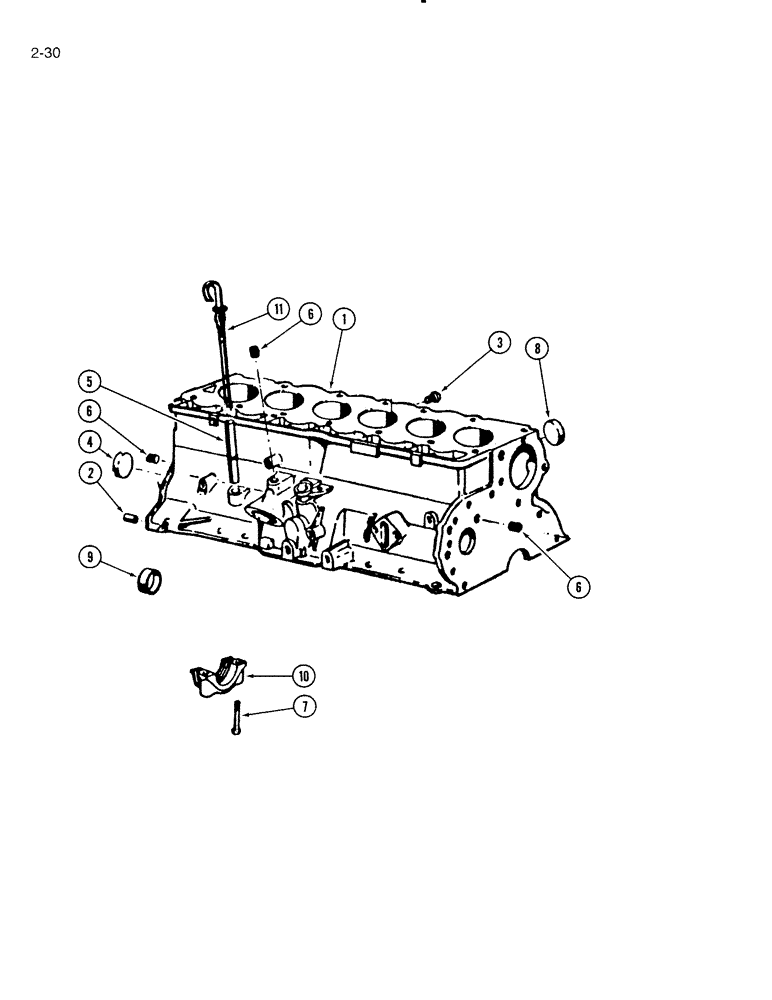 Схема запчастей Case IH 4000 - (2-30) - CRANKCASE, C-232 AND C-285 GAS ENGINE (02) - ENGINE