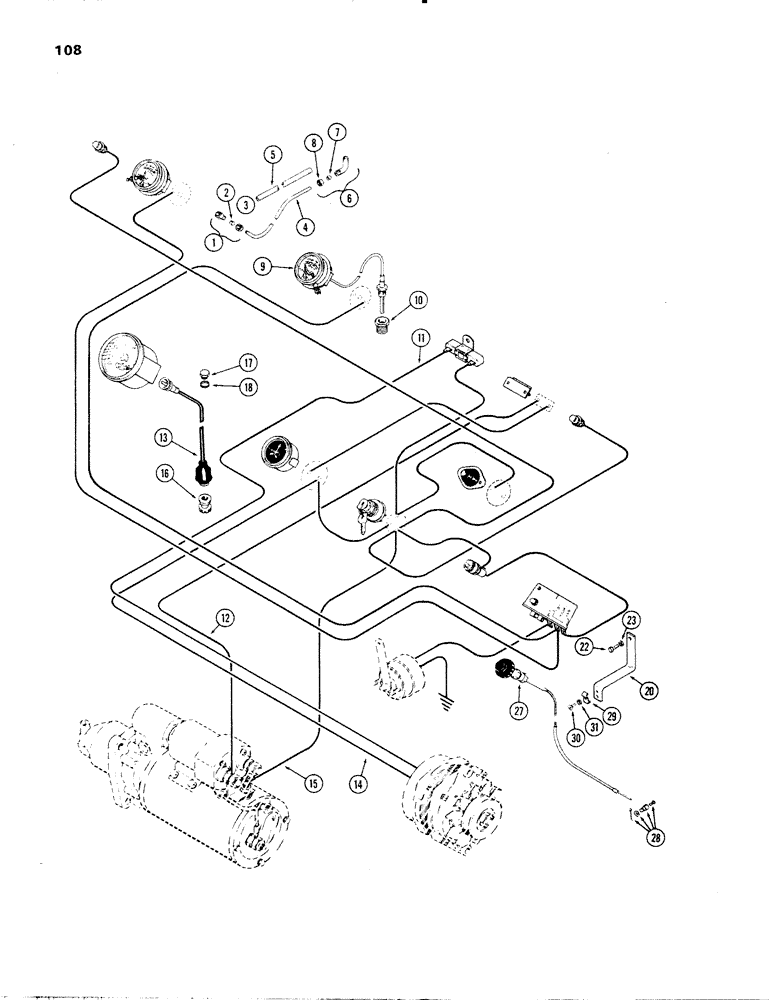 Схема запчастей Case IH 336D - (108) - INSTRUMENTATION HARDWARE, REAR PANEL, FUEL TANK OR REMOTE, H AND J 