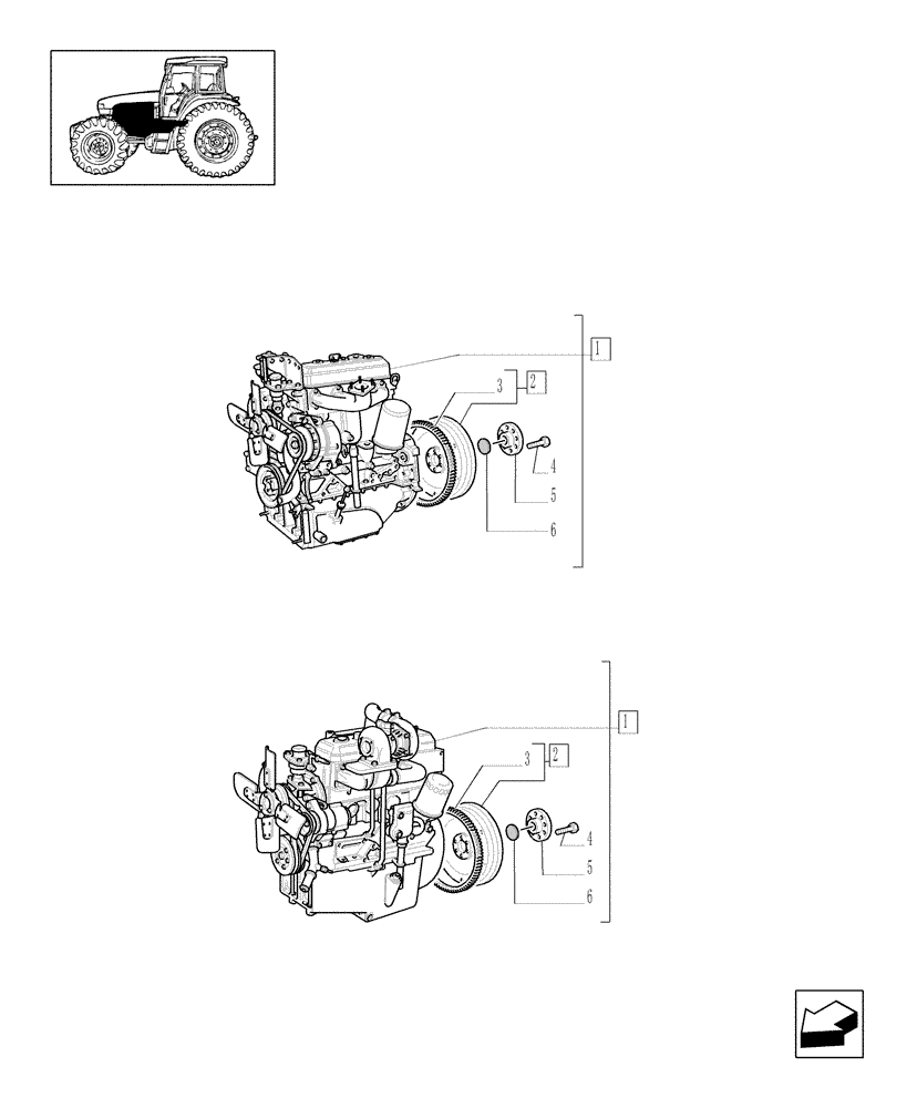 Схема запчастей Case IH JX80U - (0.02.1/05) - (VAR.729) SYNCHRO MESH GEARED POWER TAKE -OFF 540 - 750 - 1000 RPM - MOTORS CONFORM TO EMISSION RULE (01) - ENGINE