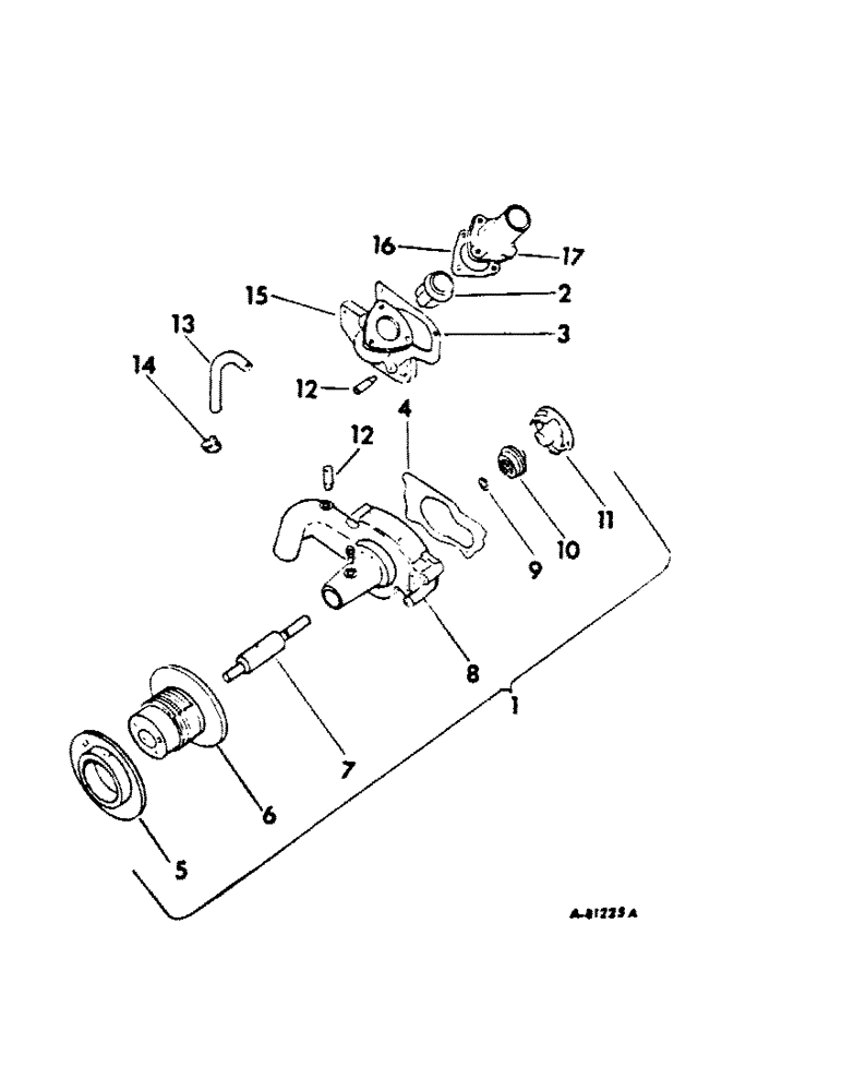 Схема запчастей Case IH BC-144 - (H-07) - THERMOSTAT AND WATER PUMP, MACHINES WITH ENGINE SERIAL NUMBER 6029 AND ABOVE 