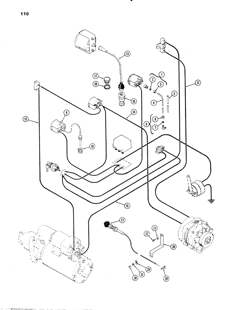 Схема запчастей Case IH 336D - (110) - INSTRUMENTATION HARDWARE, REAR PANEL, K 