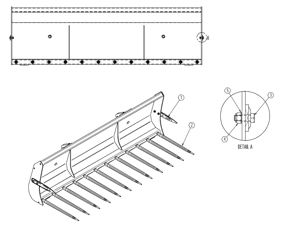 Схема запчастей Case IH LX750 - (82.300.AQ[26]) - VAR - 717441006 - MANURE FORK 230 (82) - FRONT LOADER & BUCKET