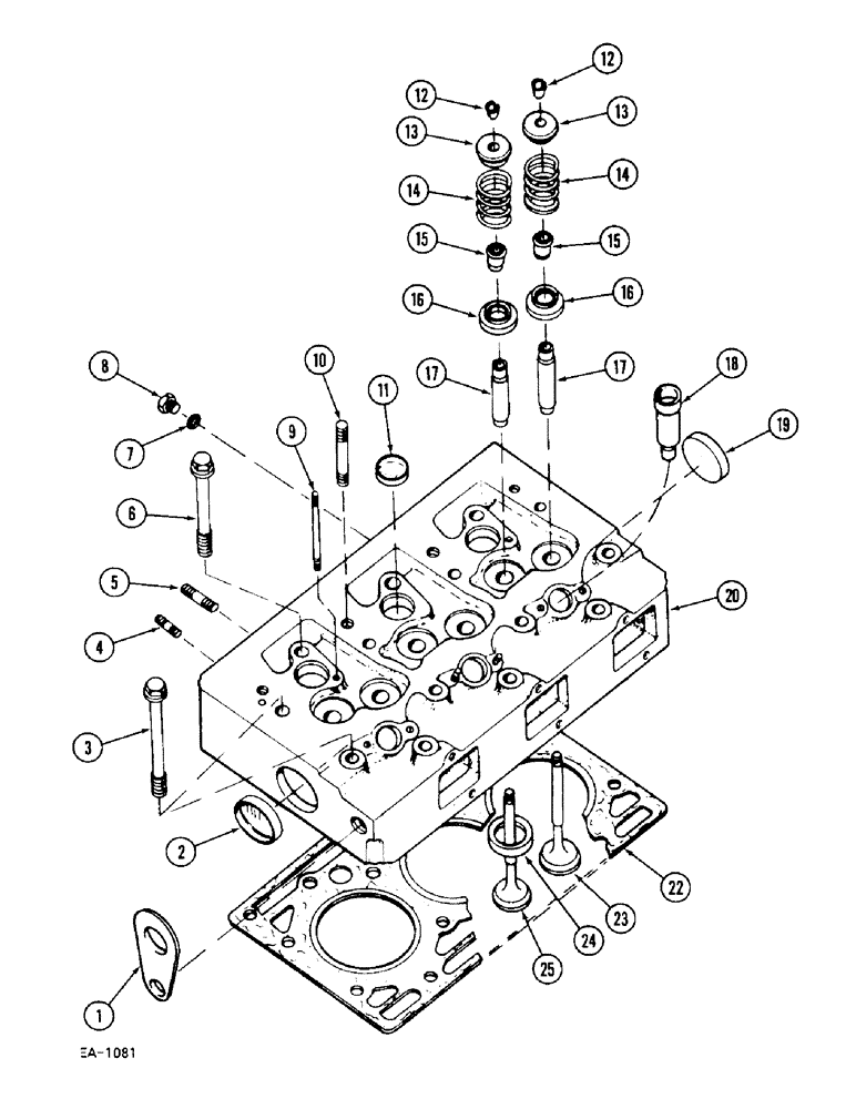 Схема запчастей Case IH 248 - (2-046) - CYLINDER HEAD - VALVES AND STUDS, 248, 385, 485 (02) - ENGINE