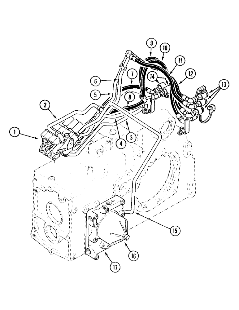 Схема запчастей Case IH 995 - (1-26) - PICTORIAL INDEX, TRACTOR WITHOUT CAB, REMOTE AUXILIARY CONTROL VALVES (00) - PICTORIAL INDEX