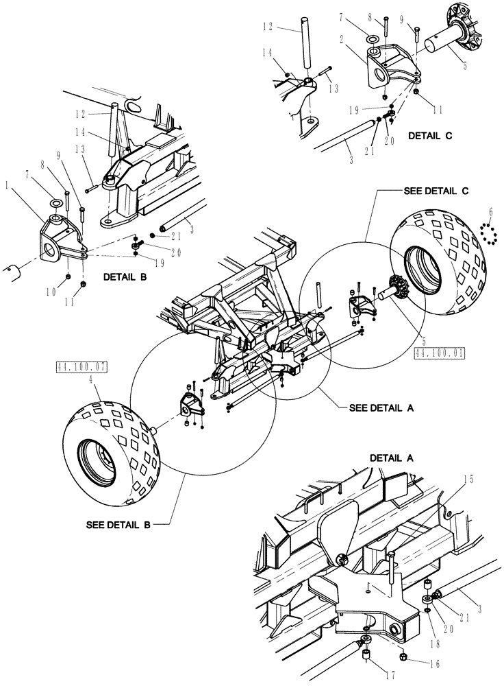 Схема запчастей Case IH 3580 - (39.100.02) - FRONT AXLE ASSEMBLY (BSN - YCS015062) (39) - FRAMES AND BALLASTING