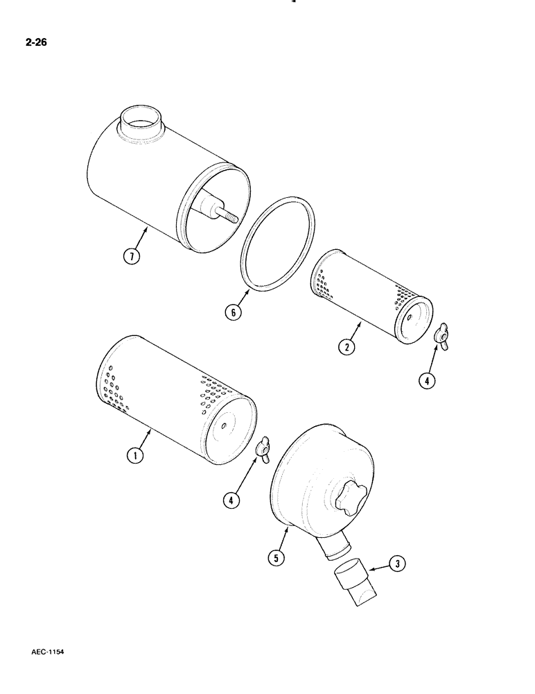 Схема запчастей Case IH 885 - (2-026) - AIR CLEANER (02) - ENGINE