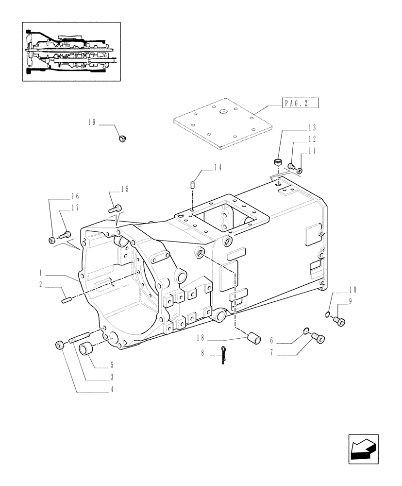 Схема запчастей Case IH MXM155 - (1.21.0[01]) - HOUSING, GEARS (03) - TRANSMISSION