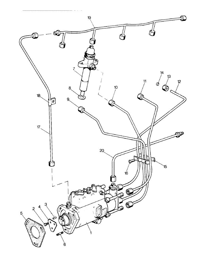 Схема запчастей Case IH 996 - (A06-1) - ENGINE, INJECTION PUMP, INJECTORS AND PIPES (01) - ENGINE