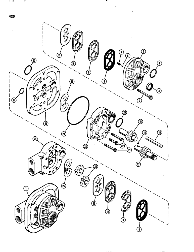 Схема запчастей Case IH 1070 - (0420) - HYDRAULIC PUMP (08) - HYDRAULICS