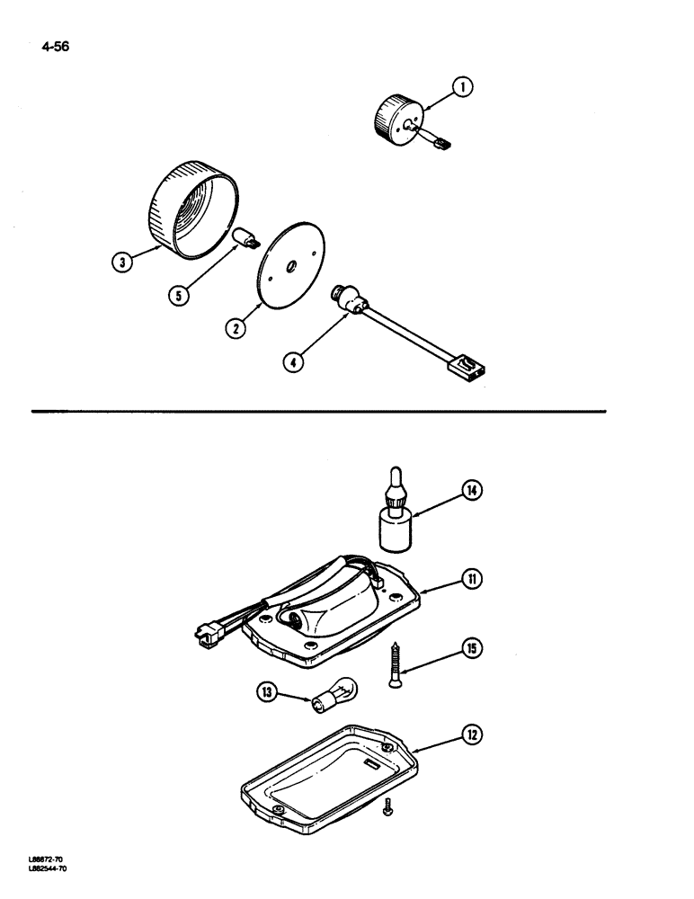 Схема запчастей Case IH 1822 - (4-56) - TAIL LIGHT AND DOME LIGHT (06) - ELECTRICAL SYSTEMS