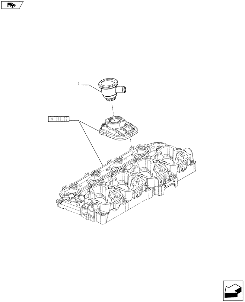 Схема запчастей Case IH FARMALL 65C - (10.304.03) - ENGINE, BREATHER (10) - ENGINE