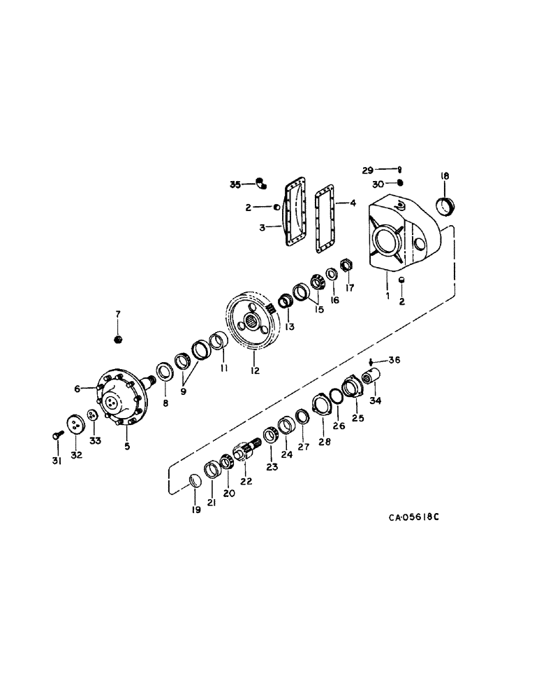 Схема запчастей Case IH 1470 - (07-08) - DRIVE TRAIN, FINAL DRIVE, SERIAL NO. 20000 AND BELOW Drive Train